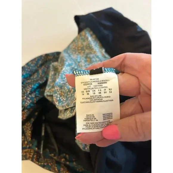 NWT Miraclesuit Hankini Tankini Swim Top Plus Sz 16 Luxor Nile Green - Picture 5 of 6